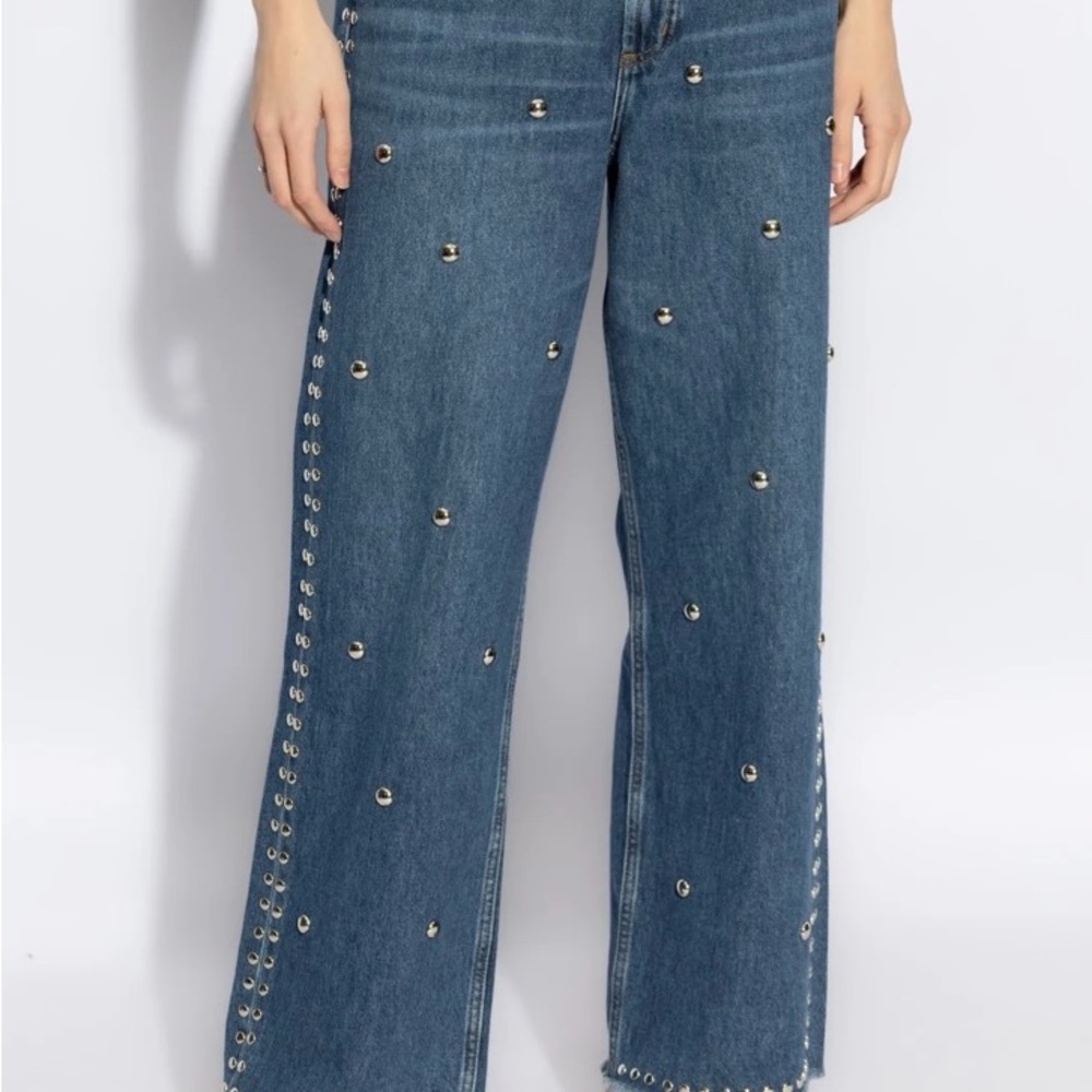 Blue Embellished Jeans by Blank NYC - Picture 2 of 6